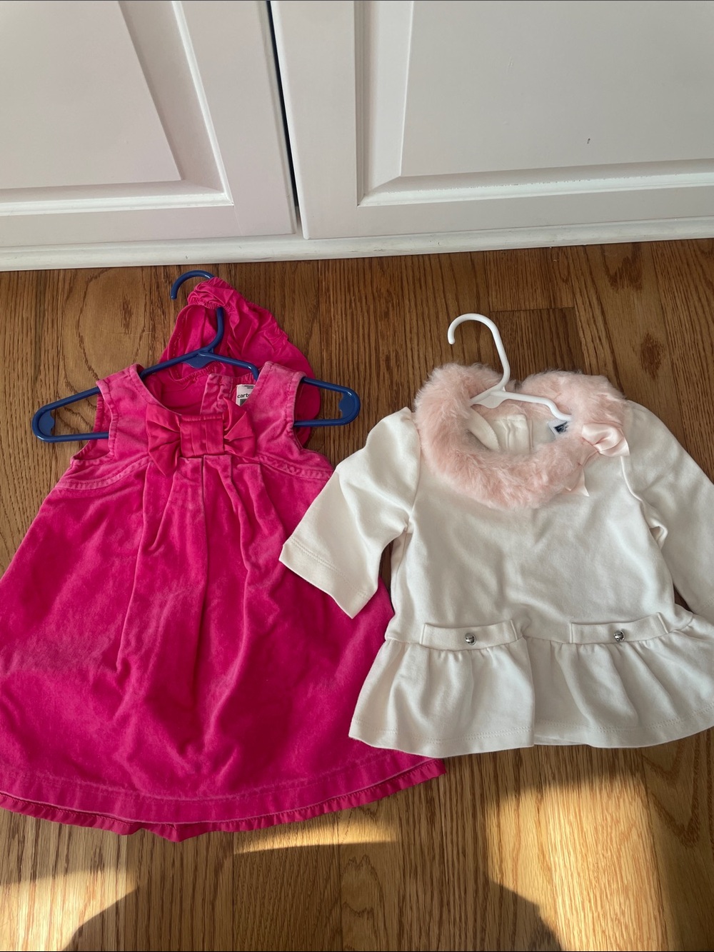 Carter's Hot Pink Velvet Dress with Janie & Jack Top and Pink Fur Collar